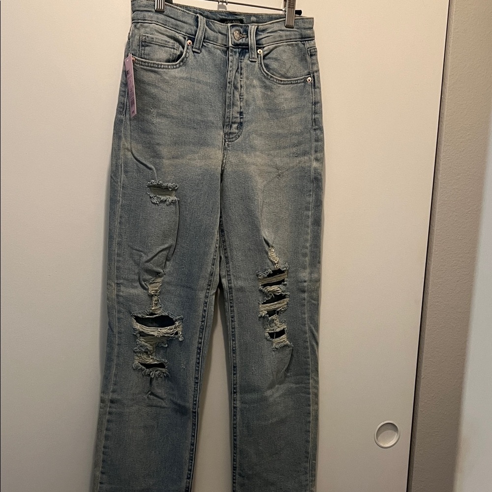 Wild Fable Vintage Wash Distressed Straight Jeans